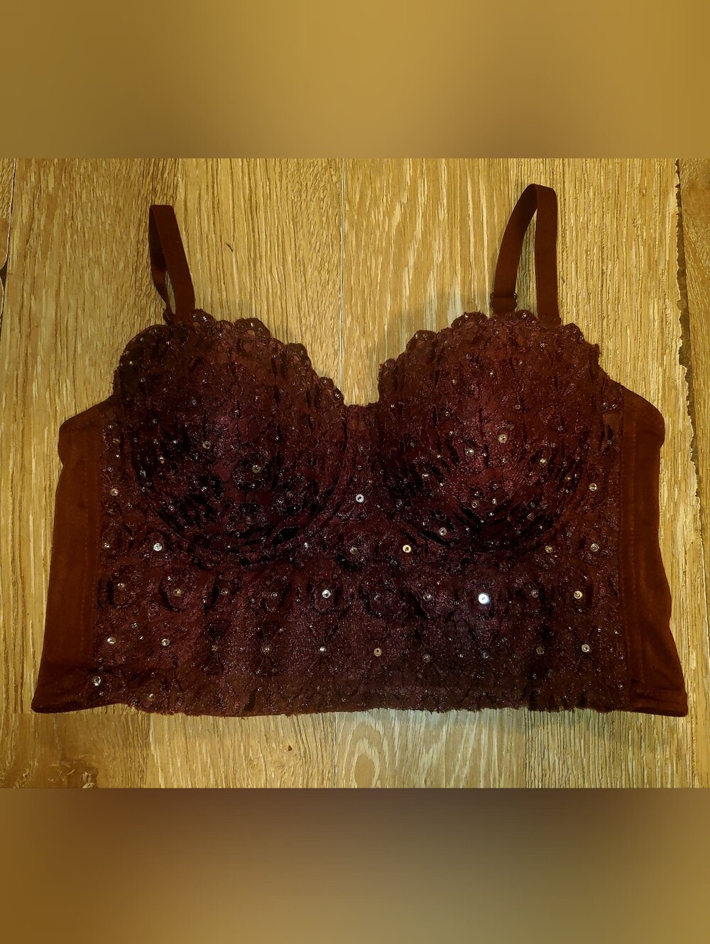 Windsor Burgundy Lace Sequin Corset